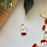 Snowflake Mitten Enamel Craft Charm